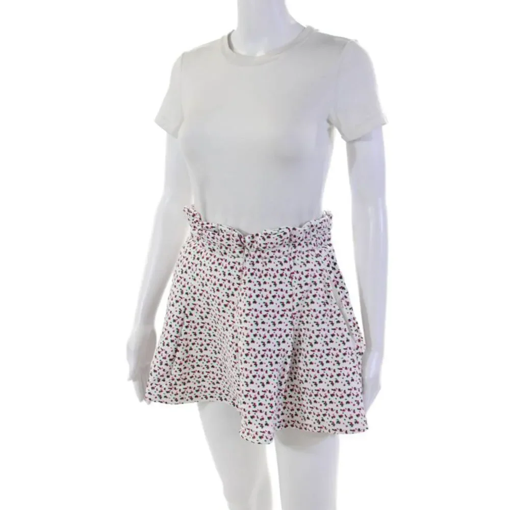 Something Navy Womens Cotton Floral Printed Mini Casual Skort White Size XS
